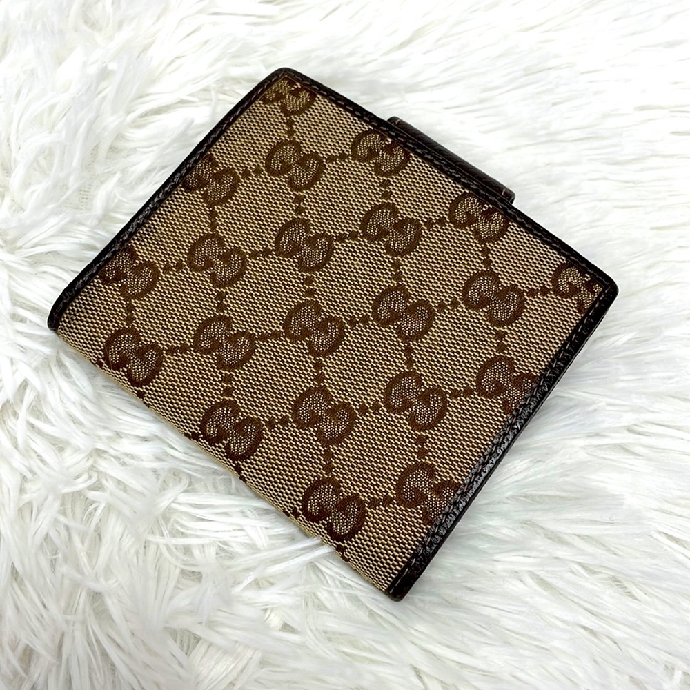 GUCCI BIFOLD MONOGRAM WEBLINE GG WALLET VGC - Picture 3 of 14